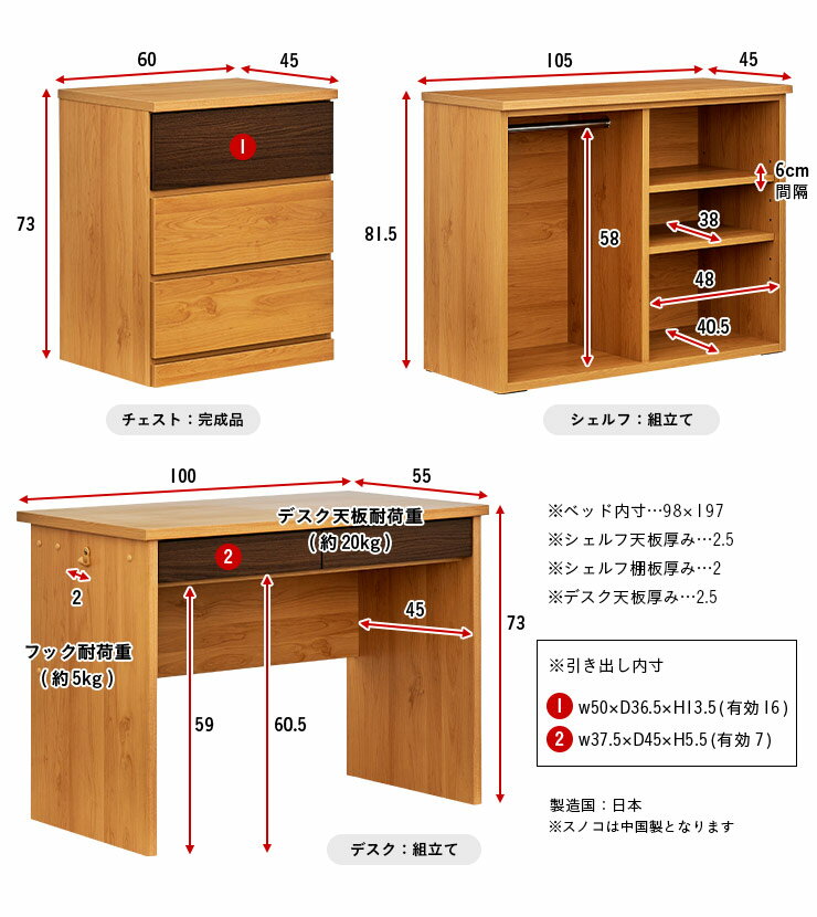 【割引クーポン配布中】日本製 システムベッド MASH(マッシュ) 2色対応 システムベット ロフトベッド ロフトベット システムデスク 学習机 学習デスク シングルベッド チェスト ラック デスク ベッド 木製 おしゃれ 子供部屋 木製 子供 大人 (大型)