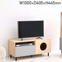【配送無料】ピシカ テレビ台 W1000 D405 H445 ピシカシリーズ TVボード テレビ台 木製テレビ台 ローキャビネット 収納家具 ペット家具 木製家具 コードスリット 収納スペース アジャスター付き 背面化粧 フラット 幅100cm 奥行40.5cm 高さ44.5cm ナチュラル×グレー