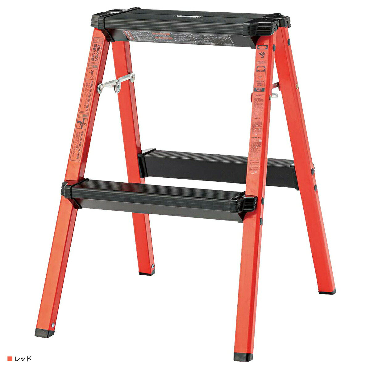 ステップスツール 2段 折りたたみ 軽量 スリム 滑り止め 耐荷重100kg 幅41cm 奥行47cm 高さ55cm コンパクト アルミ製踏み台 脚立 昇降台 洗車 窓拭き 電球交換 高所作業 掃除 物置 片付け 補助台 隙間収納 AZY-PC702 イエロー レッド ブルー mokukagu-10002252 大川家具のモクカグ サンプル画像3