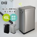 【配送無料】デラックスミラージュ T センサービン W396 D269 H625 ゴミ箱 ダストボックス 蓋付き ゴミ袋固定 消臭ボックス センサー式 自動開閉 45L マット加工 大容量 コンパクト スリム 手をかざすだけ 横幅39.6cm 奥行26.9cm 高さ62.5cm シルバー/ブラックスチール