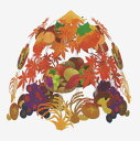 秋の装飾品 センター かご盛り味覚