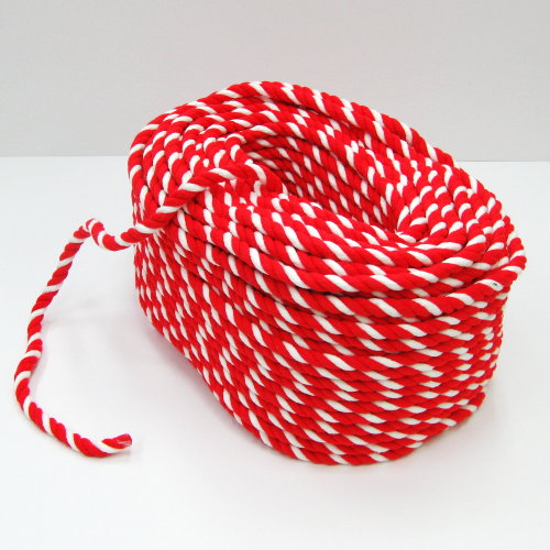 紅白ロープ（紅白ひも） 太さ1cm 切