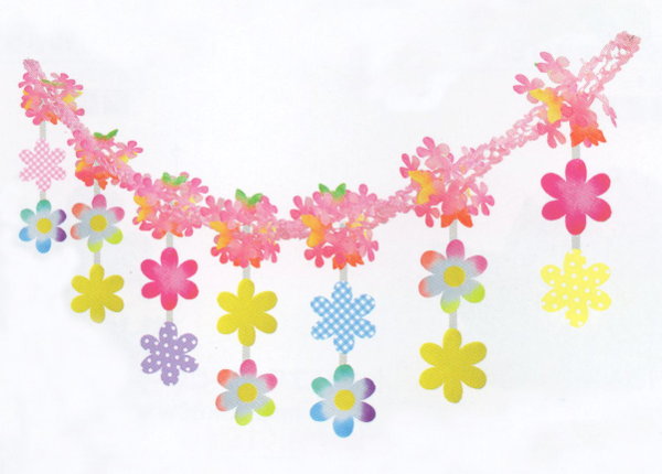 楽天日本の四季・行事の店　木瓜屋春の装飾品 ガーランド ポップフラワー