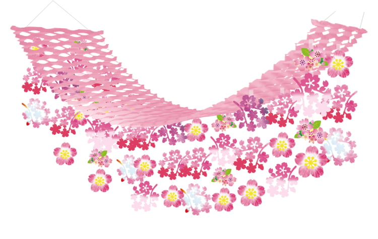 楽天日本の四季・行事の店　木瓜屋春の装飾品 プリーツハンガー 桜ミックス