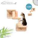 【 P5倍 252円offクーポン 】 国産杉の木製壁付けキャットウォーク ラダーAセット ステップ2基 無垢短柱2本 / 簡単取付 拡張可 木製 キャットウ...