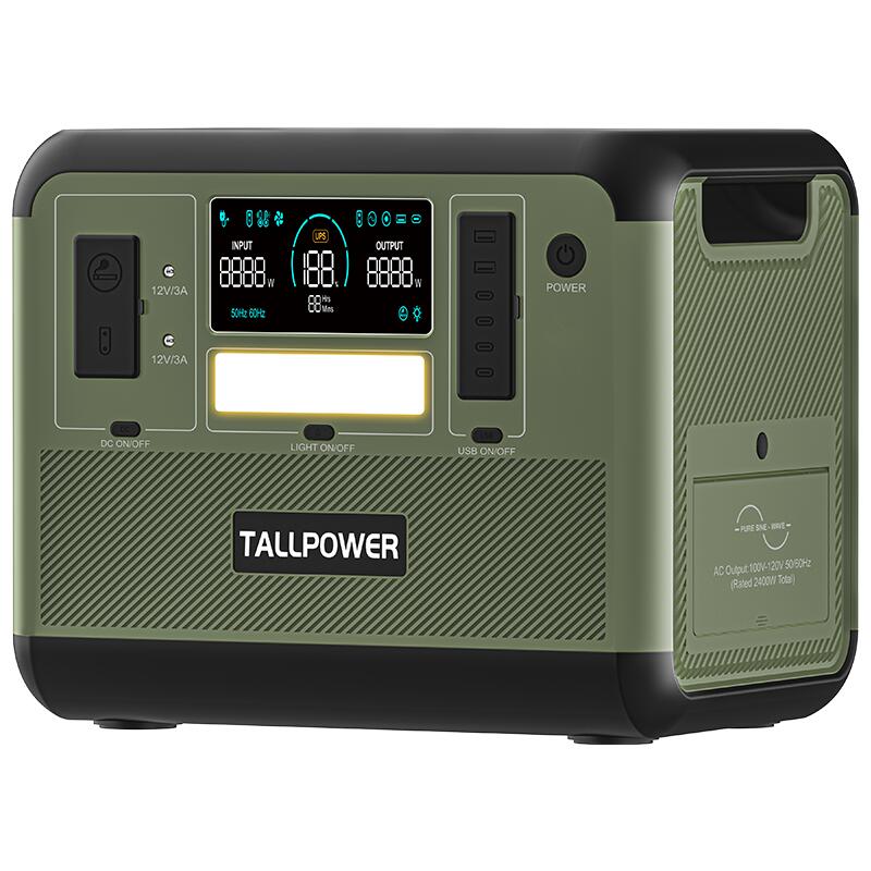 ＼安心サポート★専用台車特典お礼！／TALLPOWER ポータブル電源 リン酸鉄 1536Wh/2000W 大容量リチウムイオン電池 最速1.5時間満充電 16台デバイス同時充電 UPS搭載 ソーラー充電可能 キャンプ アウトドア 車中泊 停電対策 純正弦波 50Hz/60Hz対応（ミドリ）