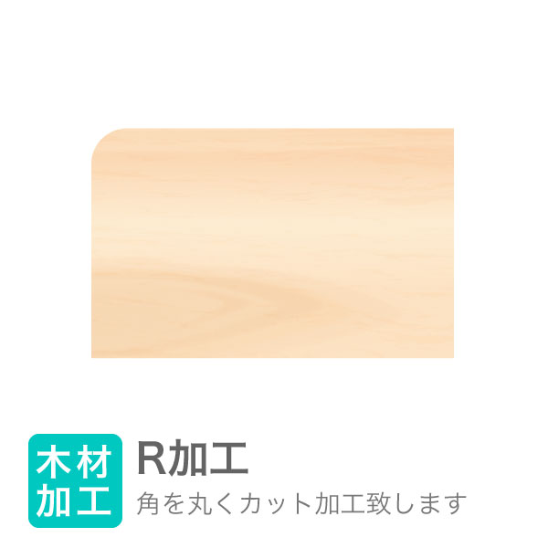 R加工　R加工 1箇所につき半径10mm　〜　300mm以下材料　板寸法600 x 1800以内　厚み30mm以内奥行600mm以内の材料に対応