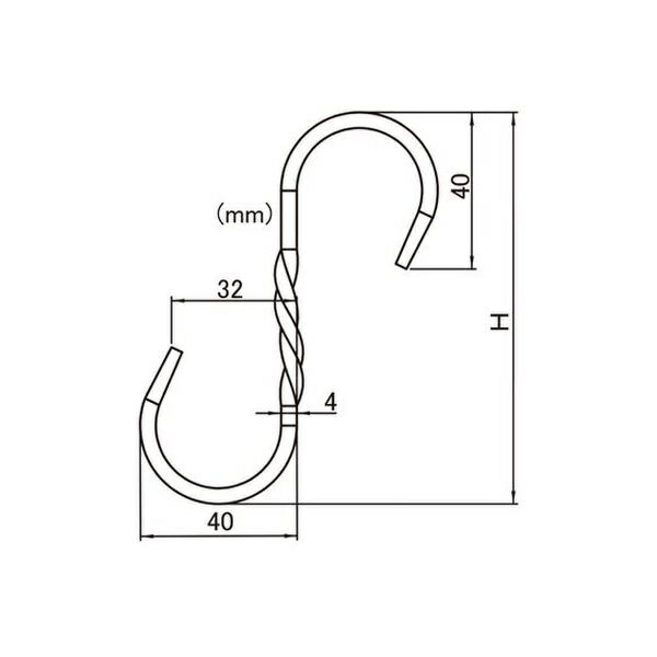 アイアン　アンティーク調鍛冶屋のSカン黒 1個L-100＊単品商品（1個） 2