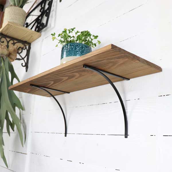 ブラケット L ブラック 【63646】アイアン 金具 棚受け ウォールシェルフ ビス3個付き＊単品商品（1個）POSH LIVING ポッシュリビング