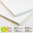 ポリランバー パネル ( 白 ) 厚さ20mm 長さ301mm〜450mm 奥行100mm〜300mm 長さ1面はテープ処理済み 約1.2kg 棚板 オーダー ポリ 板