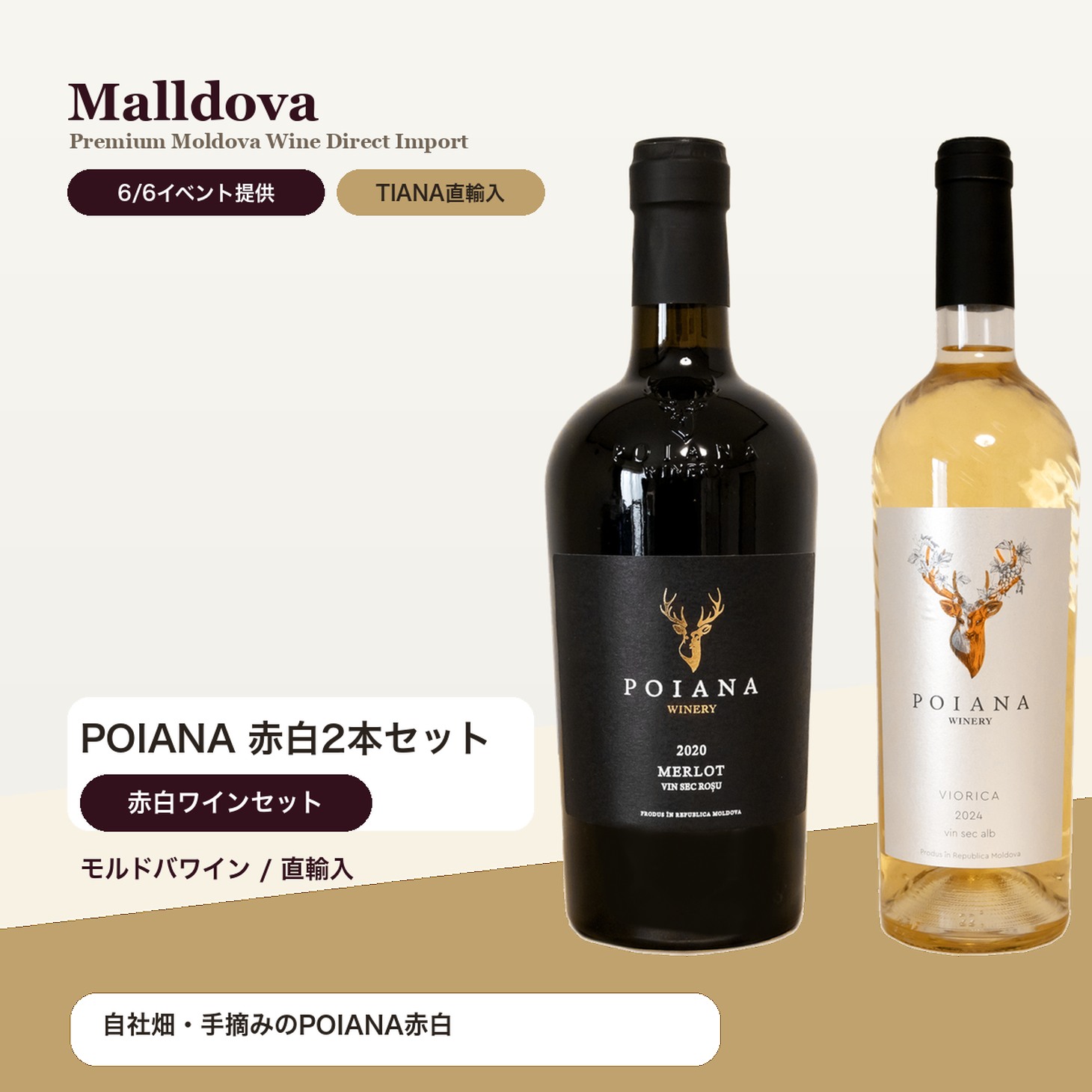 モルドバワイン セット 飲み比べ ギフト POIANA ポイアナ 赤白2本セット 日本初上陸 当店限定 辛口 ミディアム 東欧ワイン