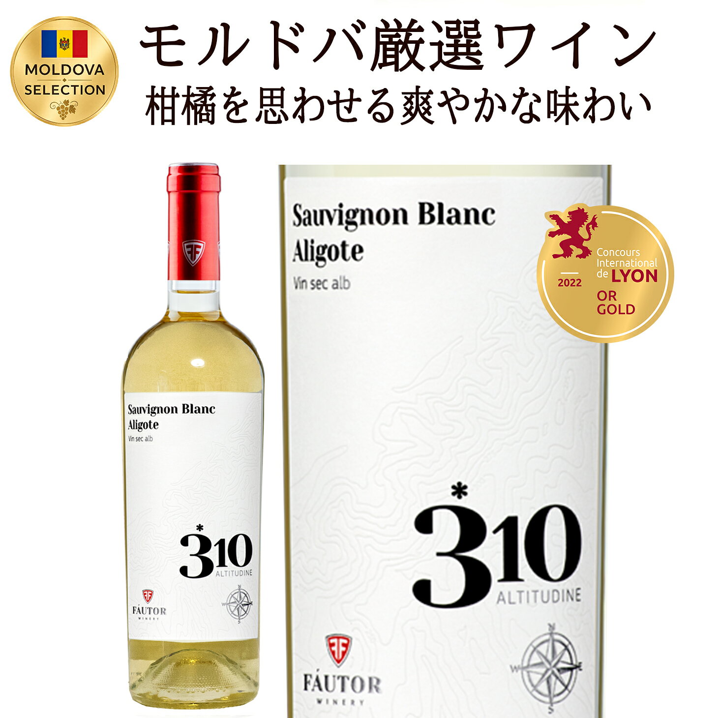 モルドバワイン 白ワイン 辛口 ギフト 310 ソーヴィニョンブラン アリゴテ ライト〜ミディアム 750ml 1本 東欧ワイン