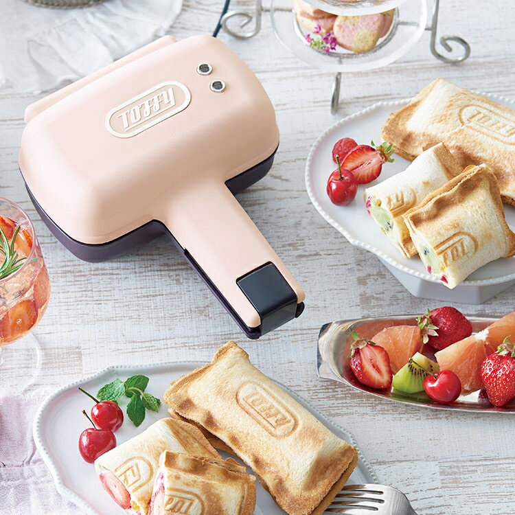 Toffy ハーフ ホットサンドメーカー 電気 耳まで焼ける ハーフホットサンド サンドイッチ 朝食 軽食 朝ごはん スイーツ おやつ かわいい キッチン おし...