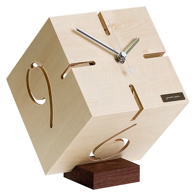 置き時計 @PUZZLE STAND TYPE M シナ材(パズルスタンドタイプM) アナログタイプ 【置時計 木製 クロック CLOCK インテリア雑貨 かわいい 可愛い 日本製 おしゃれ オシャレ置き時計 誕生日 バレンタイン プレゼント 新築祝い 結婚祝い ギフト】 [2]