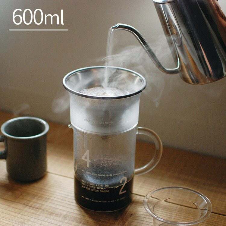 楽天インテリアと雑貨のお店 モリーフKINTO キントー SCS-04-CJ-ST SLOW COFFEE STYLE コーヒージャグセット 600ml【コーヒーメーカー コーヒードリッパー コーヒードリップ セット ドリップ ガラス 珈琲 コーヒー 電子レンジ 食器洗い機 シンプル おしゃれ かわいい 誕生日プレゼント 母の日 ギフト 実用】