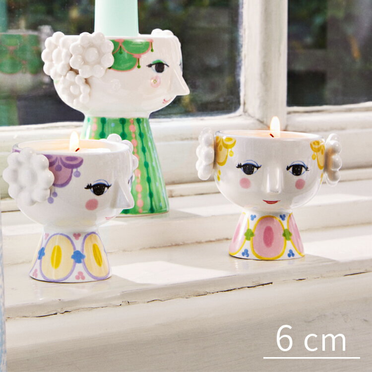 エヴァ ティーライトホルダー 2個セットイエロー ラベンダー H6cm キャンドルホルダー キャンドルスタンド EVA Tealight holder ビヨン・ヴィンブラッド Bjorn Wiinblad 北欧デンマーク 56589 北欧雑貨 おしゃれ かわいい