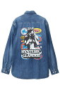 ヒステリックグラマー HYSTERIC GLAMOUR ヒステリックグラマー 02233AH06 CAR LOGO CAMERA GIRL ワークデニムシャツ LIGHT INDIGO BLUE 正規通販 メンズ