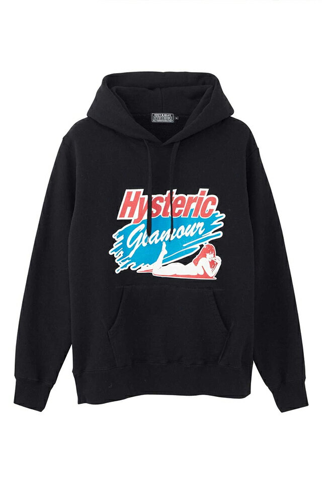  HYSTERIC GLAMOUR ヒステリックグラマー 02233CF07 SPLASH パーカー BLACK 正規通販 メンズ