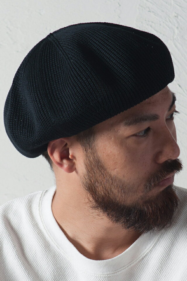 お買い物マラソン最大10%OFFクーポン RACAL ラカル RL-20-1099 Cotton Knit Beret コットンニットベレー NAVY 正規通販 メンズ レディース