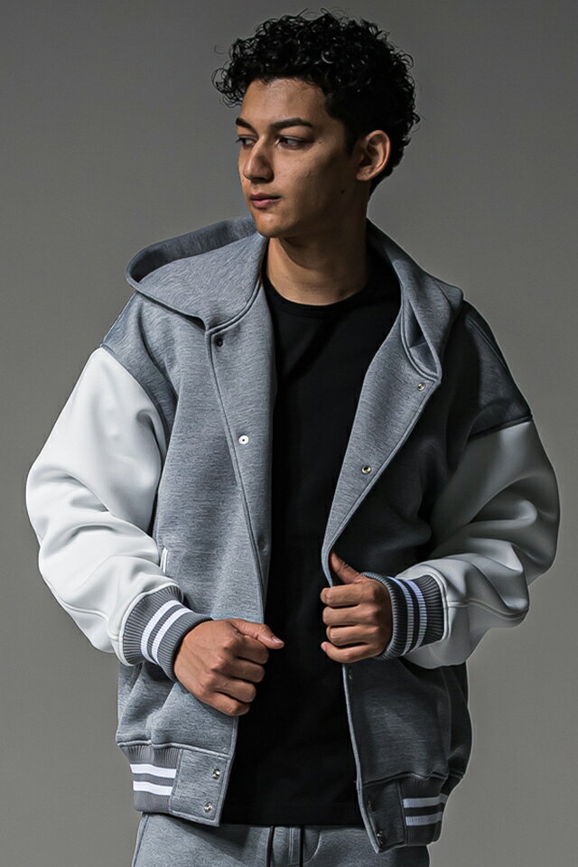 RESOUND CLOTHING リサウンドクロージング RC37-C-007 HD Varsity hoodie フードデッドスタジャン GRAY 正規通販 メンズ 2025年10月20日入荷予定