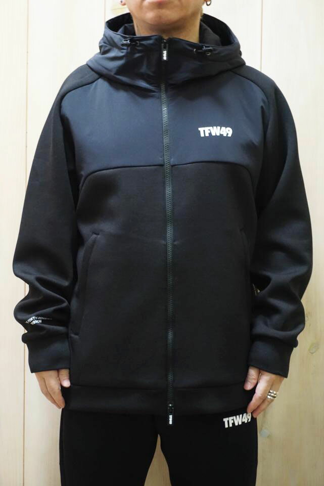 TFW49 ティーエフダブリューフォーティーナイン T102520030 CARBOAD MATERIAL HOODIE マルチジップパーカー BLACK 正規通販 メンズ ゴルフ