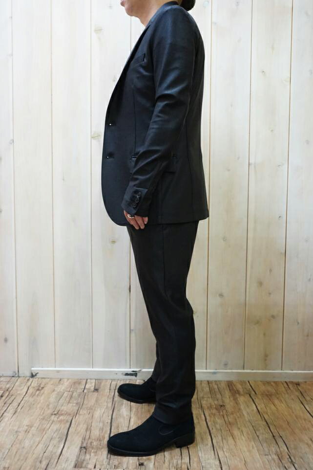 junhashimoto ジュンハシモト 1032510004 JERSEY JACKET & EASY TUCK PANTS -USO TWILL- セットアップ BLACK 正規通販 メンズ