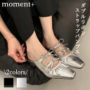 【29%OFF 3,990→2,800/NEW ARRIVAL】ダブルリボン ストラップ パンプス サンダル リボン シルバー バレエコア S M L LL X...