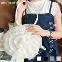 【1000円OFFクーポンで2,990円】【NEW ARRIVAL】バッグ ハンドバッグ 巾着バッグ チュール フラワー フリル マチ付 ポケット 裏地 フェミ...