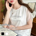 裾ドロストオーガンジーレイヤードプリントTシャツ