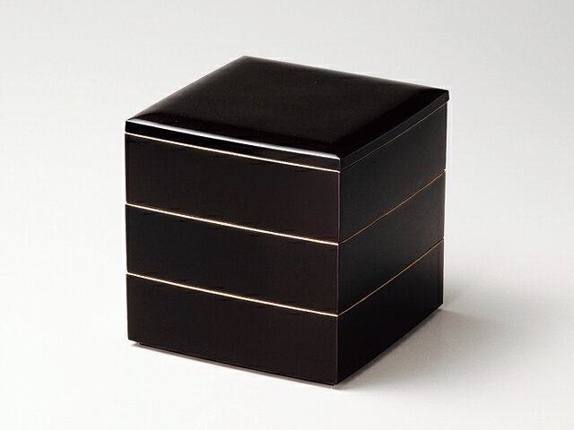 「北市漆器店 溜渕金 5.0胴張三段重 KT2035」三段重 漆 器 訳あり アウトレット漆器 日本製 食器 キッチン【返品交換キャンセル不可・先様(お相手様)...