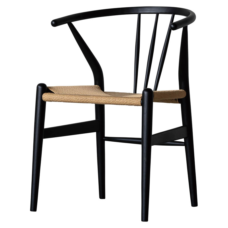 ダイニングチェア イロハ IROHA ブラック色 ペーパーコード座面