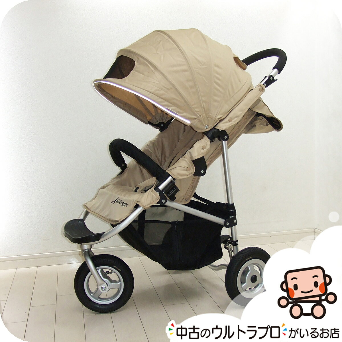 【お得っ！厳選中古】ベビーカー AirBuggy エアバギー ココ スタンダードモデル 3輪 背面式 3カ月頃から3歳頃 エアタイヤ 中古ベビーカー【C.一般中古】【中古】c1233651853