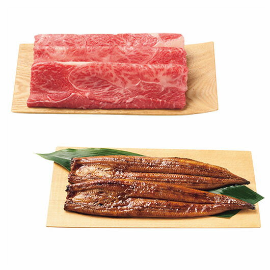 【クーポン有】 お歳暮 冬ギフト グルメ ギフト うなぎ蒲焼き 【送料無料】 神戸ビーフ(モモすき焼き肉)&鹿児島県産うなぎの蒲焼セット うなぎ蒲焼き ギフト ...