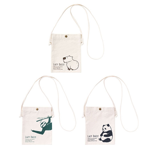 【クーポン有】【10%OFF】 エコバッグ 折りたたみ コンパクト 【送料無料】 のんびり日和 コットンスマホサコッシュ スマホサコッシュ 販促品 スマホサコッシュ 500円 人気 400円台 敬老会 プレゼント イベント セール sale