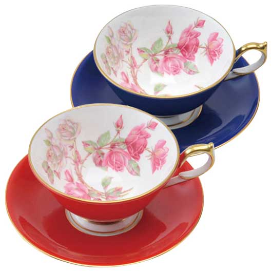 【クーポン有】 お歳暮 冬ギフト ギフト カップ&ソーサー 【送料無料】 エインズレイ〈エリザベスローズ〉ペア ティーカップ&ソーサー カップ&ソーサー ギフト...