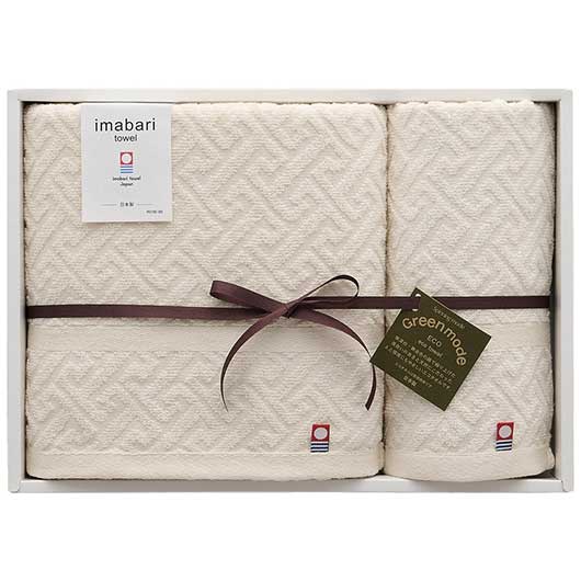 内祝 ギフト プチギフト 退職 タオル 今治タオル〈グリーンモード〉今治エコ紋ジャガードコンパクトバスタオル＆ウォッシュタオル タオルセット 敬老会 プレゼント デイサービス 施設 安い ギフト 退職 大量 産休 ギフト タオル