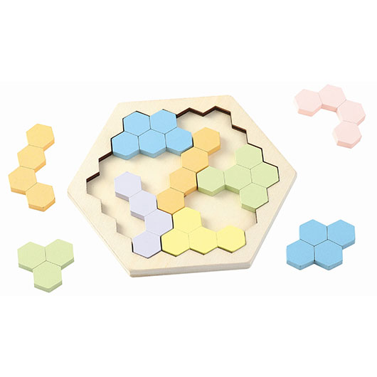 【クーポン有】【10%OFF】 忘年会 プレゼント 1000円 【送料無料】 木製ヘキサゴンパズル パステルカラー 知育パズル 販促品 知育パズル 1000円 ...