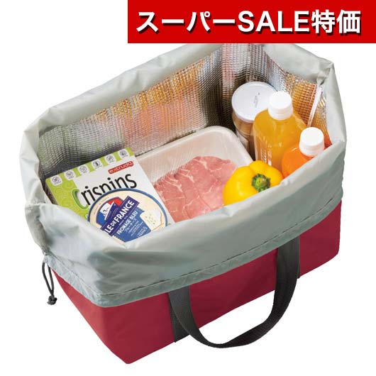 【クーポン有】【35%OFF】 販促品 保冷温バッグ 【あす楽】 プレント／レジカゴ保冷温ショッピングバッグ ダークレッド 保冷温バッグ 即納 販促品 激安 保冷温バッグ 600円 人気 600円台 敬老会 プレゼント イベント セール sa