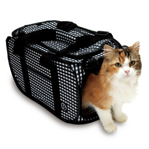 猫壱ポータブル　キャリー(黒)折り畳み 収納 猫用