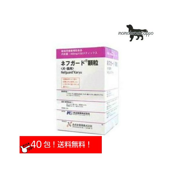 共立製薬 ネフガード【顆粒】 お試し 犬猫用 体重21kg〜30kg 1日4包 10日分(400mg×40包）送料無料 （ポスト投函便）