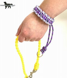 PARACORD LEASH パラシュートコード リーシュ（スタンダード）すっぽ抜け防止！サブリード カラー：E ホワイトステン・パープルカモフラ 送料無料