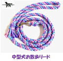 PARACORD LEAD パラシュートコード お散歩リード カラー:Aパープル・スカイブルー・ローズピンク Mサイズ中型犬リード 送料無料(ポスト投函便)(4)