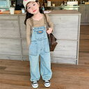 子供服 女の子 デニムオーバーオール 無地 キッズ オールインワン サロペット ロングパンツ 普段着 通学着 子供用 デニムオーバーオール 無地 かわいい 長ズボン ボトムス カジュアル ジーンズ コーデ 春 夏 秋(4)
