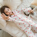 送料無料 パジャマ 子供パジャマ 前開き ラペル カワイイ 春 夏 秋 冬 キッズ 女の子 ルームウェア 長袖パジャマ 部屋着 快適 ルーム 韓国風 いちご柄 ...