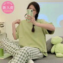 パジャマ ルームウェア レディース 春夏 半袖パジャマ 綿 可愛い ロングパンツ 薄手パジャマ ルームウェア上下セット 女性 部屋着 寝巻き 大人 オシャレ