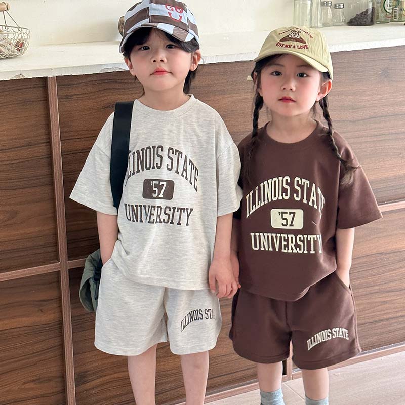 Rakuten - 【6%OFFクーポン】セットアップ キッズ 兄妹 子供服 ジャージ 上下セット ジュニア ベビー服 女の子 男の子 tシャツ 綿 半袖 ショートパンツ おしゃれ 可愛い スポーツ トップス ボトムス 赤ちゃん 半ズボン 誕生日 プレゼント 小学生 150cm 140 130 120 110 100 90 80