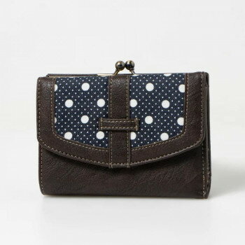 Lafiel(ラフィール) 合皮×ミックスドット 折財布 42・コゲチャ 004004100 Lafiel(ラフィール) 合皮×ミックスドット 折財布 42・コゲチャ 004004100