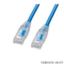 【タイムセール ポイント5倍】 サンワサプライ カテゴリ6A LANケーブル 20m・ブルー KB-SL6AYS-20BL
