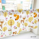 【水曜定休日ポイント8倍】 カフェカーテン 秋の森 1000×450mm 白・41107