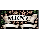 【5/12 ポイント8倍】 デコレーションシール(ワンピースワイド) リボン MENU 白 69652